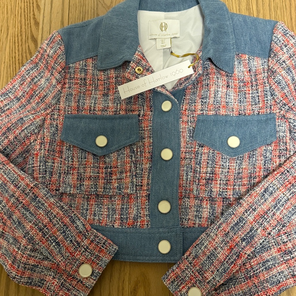 House of Harlow 1960 Multicolor Tweed Jacket - Picture 3 of 10